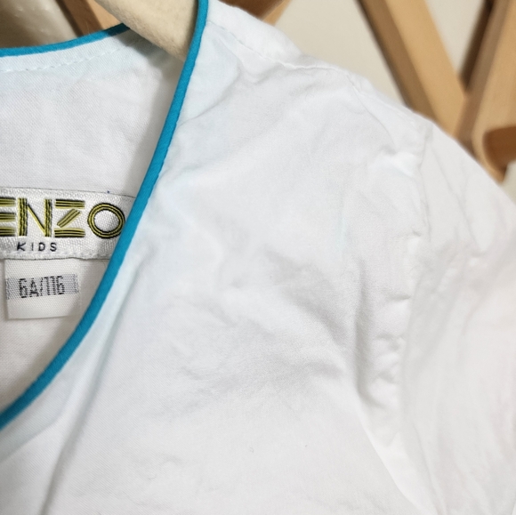 Kenzo Colorful Stitched Butterfly Girls Dress In White Size 6A - Picture 5 of 8